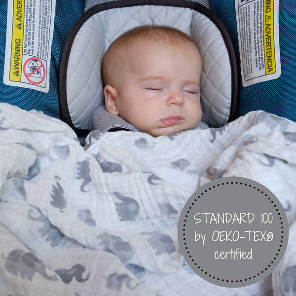 Muslin Swaddle Blanket (Elephantastic)