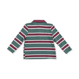 Polo Long Sleeve Shirt and Jogger Set (Rugby Stripe Green)