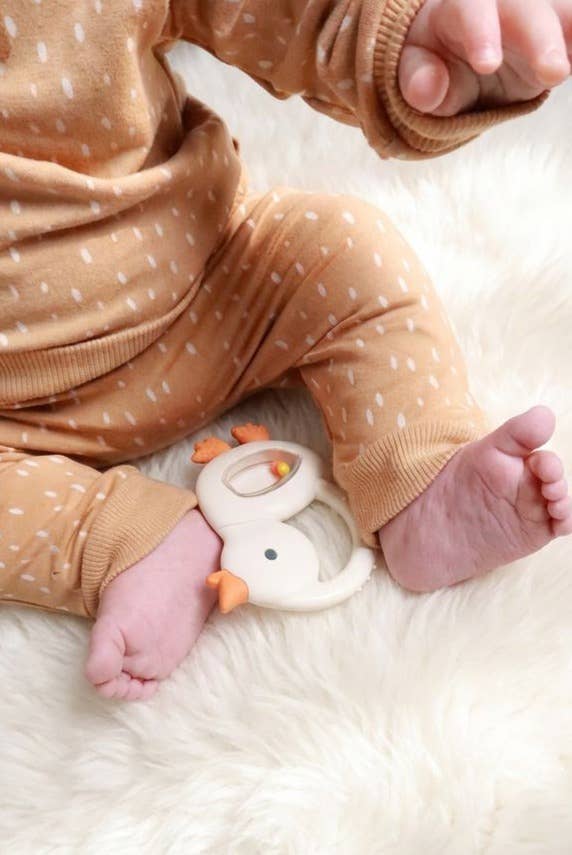 Teether with Rattle (Goose)