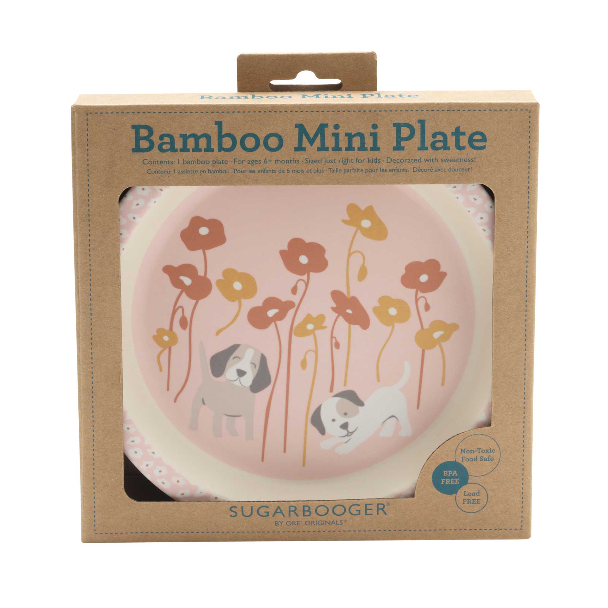 Bamboo Mini Plate (Puppies & Poppies)