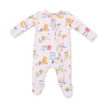 2 Way Zipper Footie (Breakfast Club Pink)