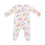 2 Way Zipper Footie (Breakfast Club Pink)