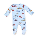 2 Way Zipper Footie (Snow Cats)