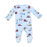 2 Way Zipper Footie (Snow Cats)