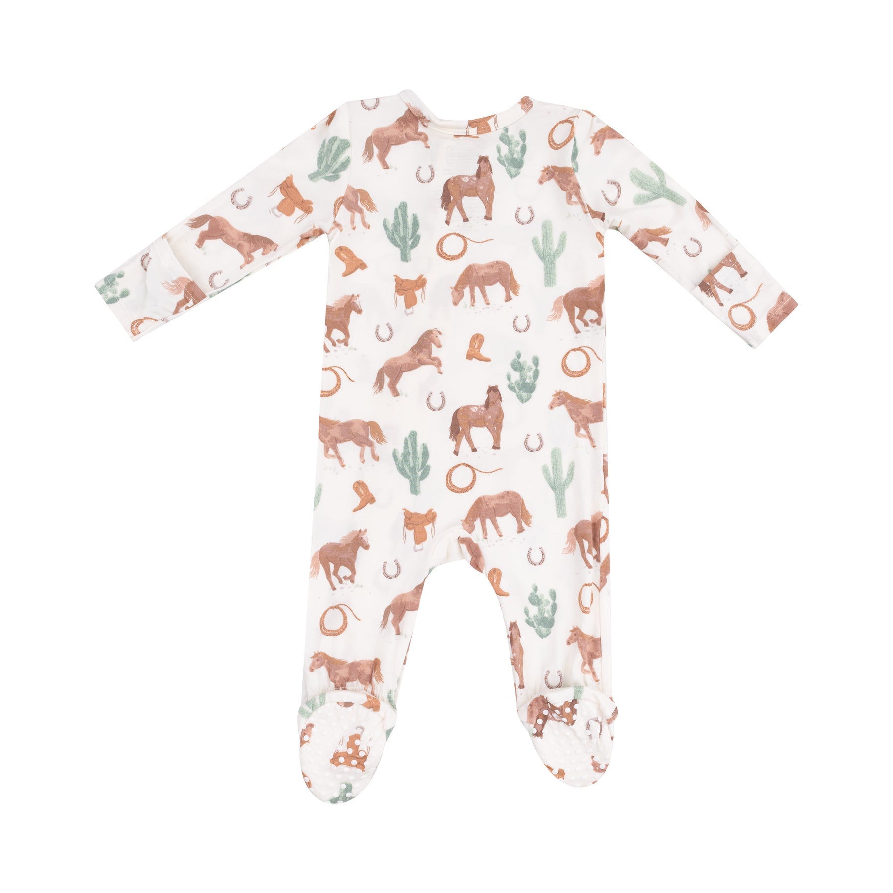 Two Way Zipper Footie (Western Horses)