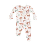Two Way Zipper Footie (Western Horses)