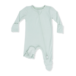 2 Way Zipper Footie (Solid Cameo Green)