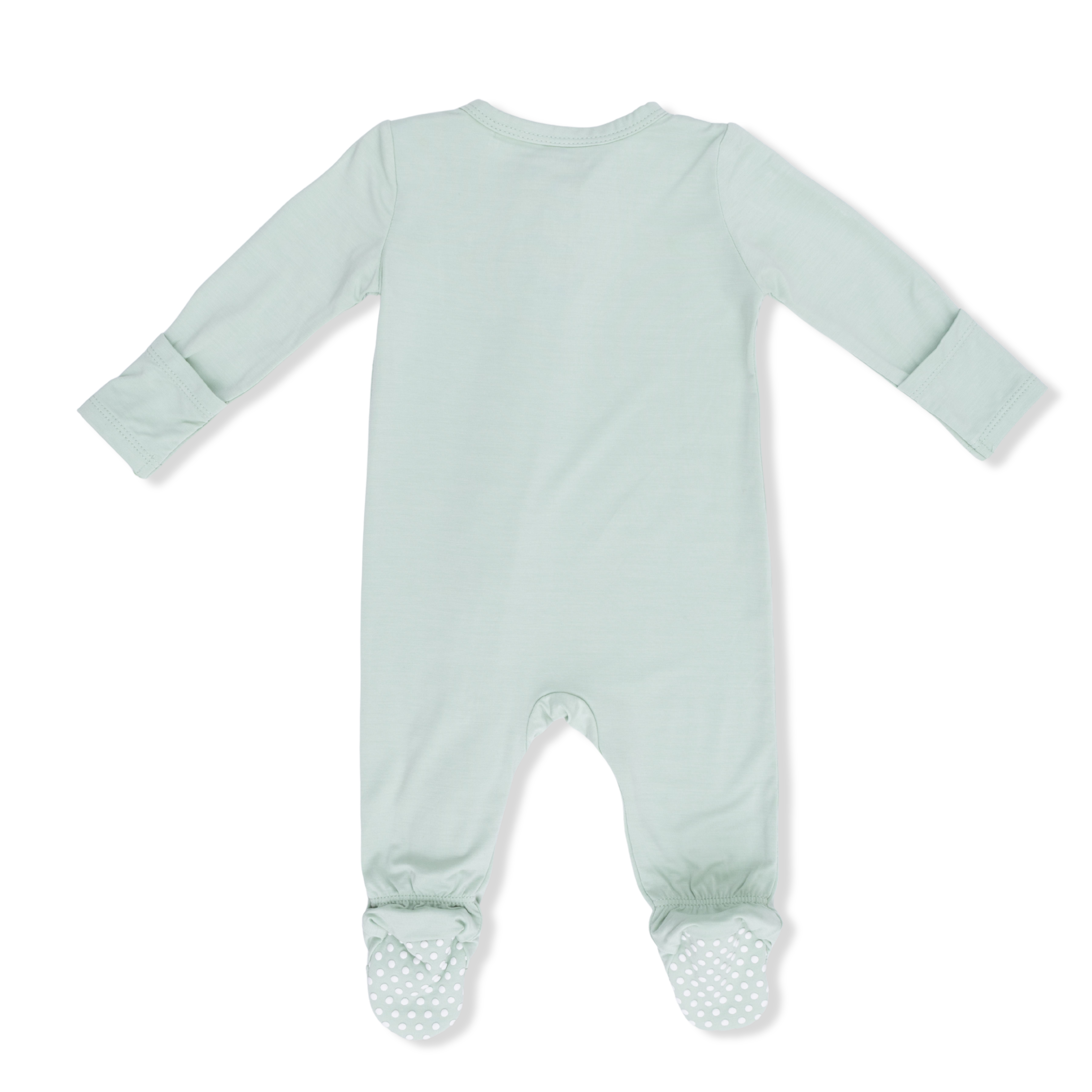 2 Way Zipper Footie (Solid Cameo Green)