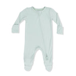 2 Way Zipper Footie (Solid Cameo Green)
