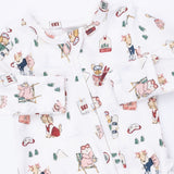 2 Way Ruffle Back Zipper Footie (Winter Sports Dogs Pink)