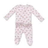 2 Way Ruffle Back Zipper Footie (Edith's Rose Garden)