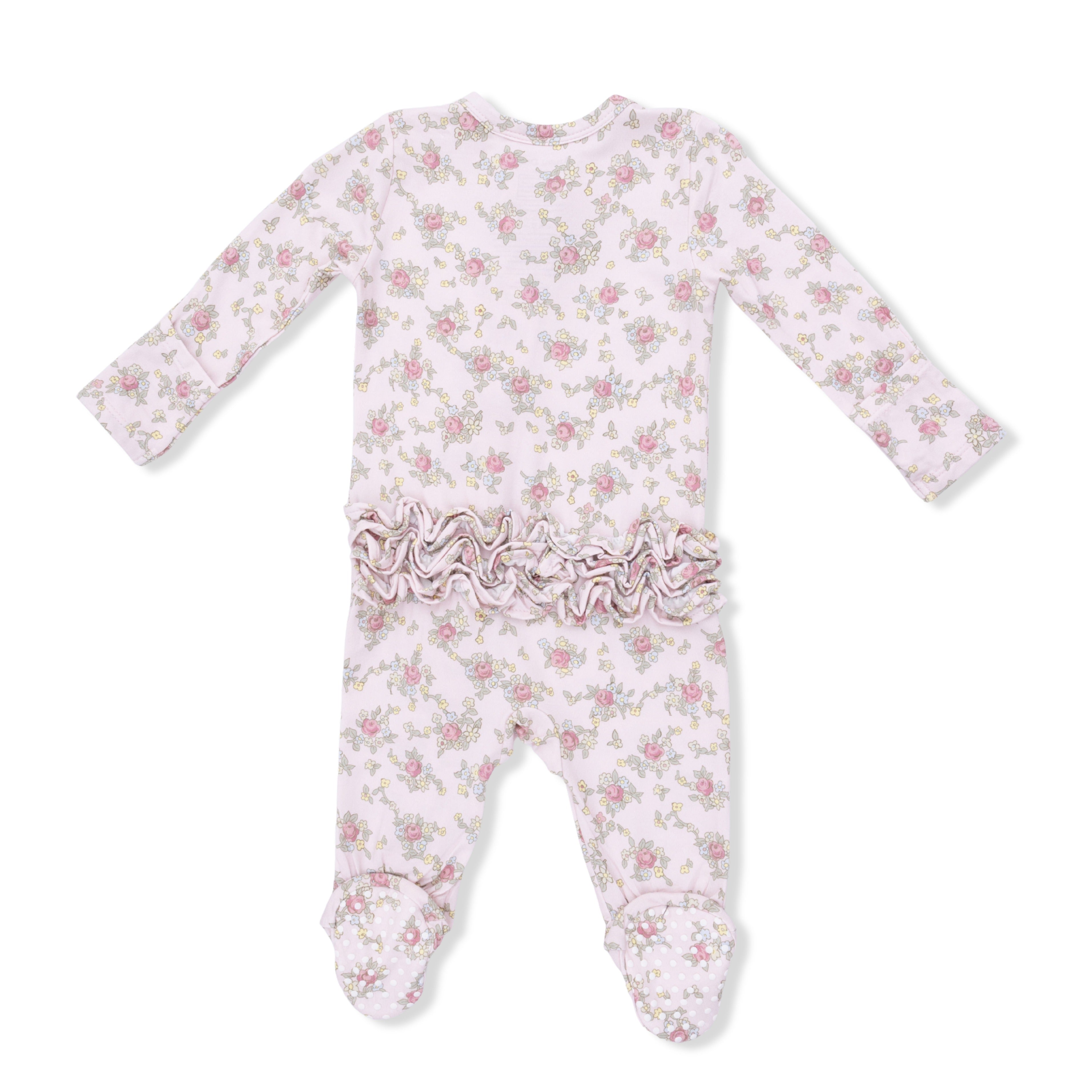 2 Way Ruffle Back Zipper Footie (Edith's Rose Garden)