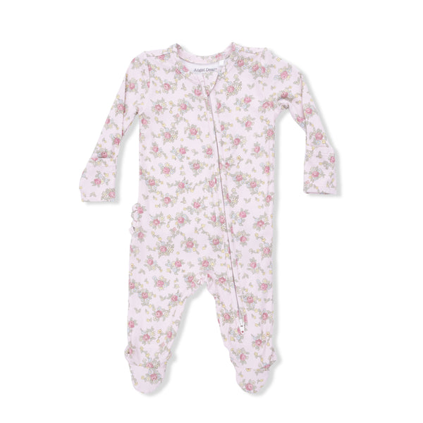 2 Way Ruffle Back Zipper Footie (Edith's Rose Garden)