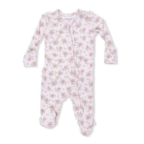 2 Way Ruffle Back Zipper Footie (Edith's Rose Garden)