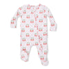 2 Way Ruffle Back Zipper Footie (Sweet Strawberries)