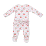 2 Way Ruffle Back Zipper Footie (Sweet Strawberries)