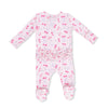 2 Way Ruffle Back Zipper Footie (Sweet Bow Cherries)