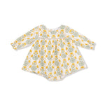 Puffed Long Sleeve Bubble with Skirt and Ladder Trim (Winter Dandelions)