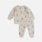 Organic Cotton Pants and Top Set (Beige Animal Print)