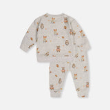 Organic Cotton Pants and Top Set (Beige Animal Print)