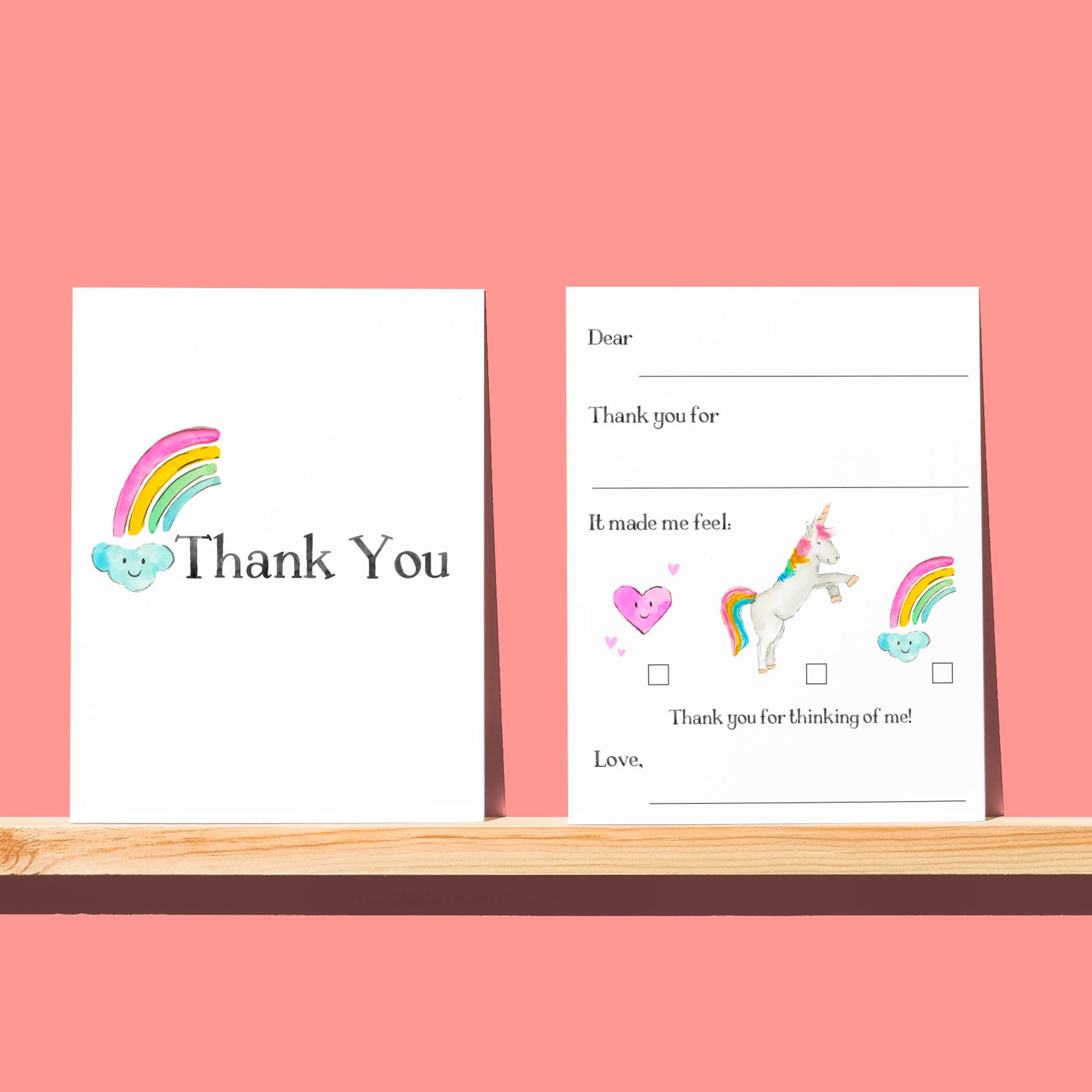 Kids Stationery Box Set - Fill in Rainbow Themed Thank Yous