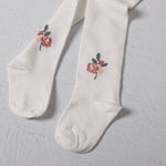 Fine Knit Baby Girl Tights (Floral Jacquard)