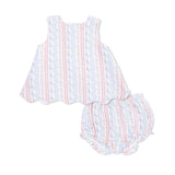 Scallop Back Top with Bloomer (Tulip Stripe)