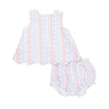 Scallop Back Top with Bloomer (Tulip Stripe)