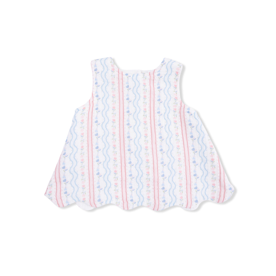 Scallop Back Top with Bloomer (Tulip Stripe)