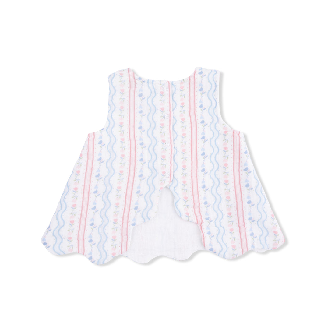 Scallop Back Top with Bloomer (Tulip Stripe)