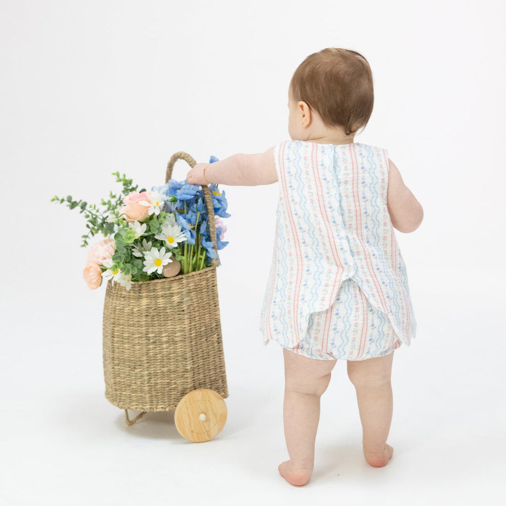 Scallop Back Top with Bloomer (Tulip Stripe)