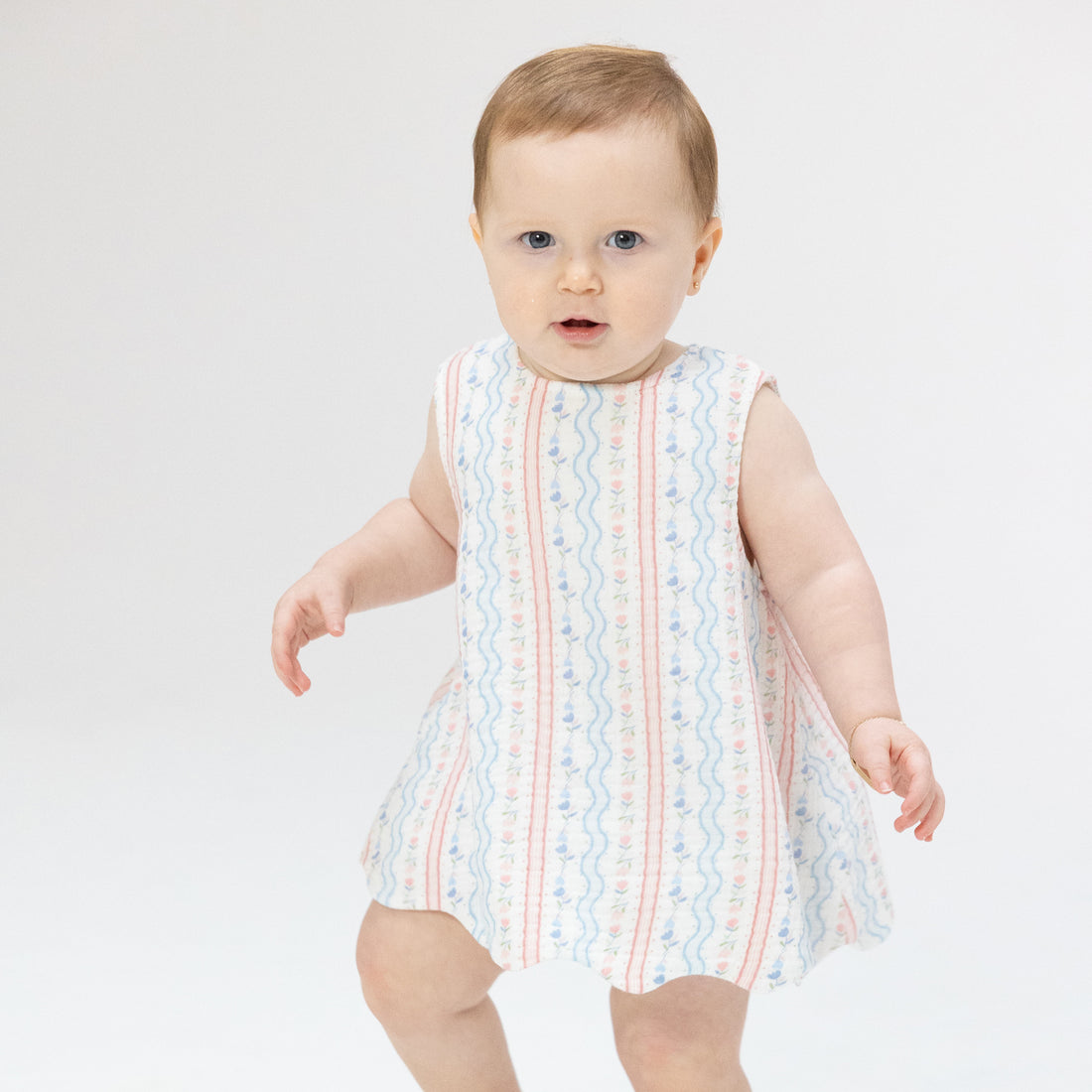 Scallop Back Top with Bloomer (Tulip Stripe)