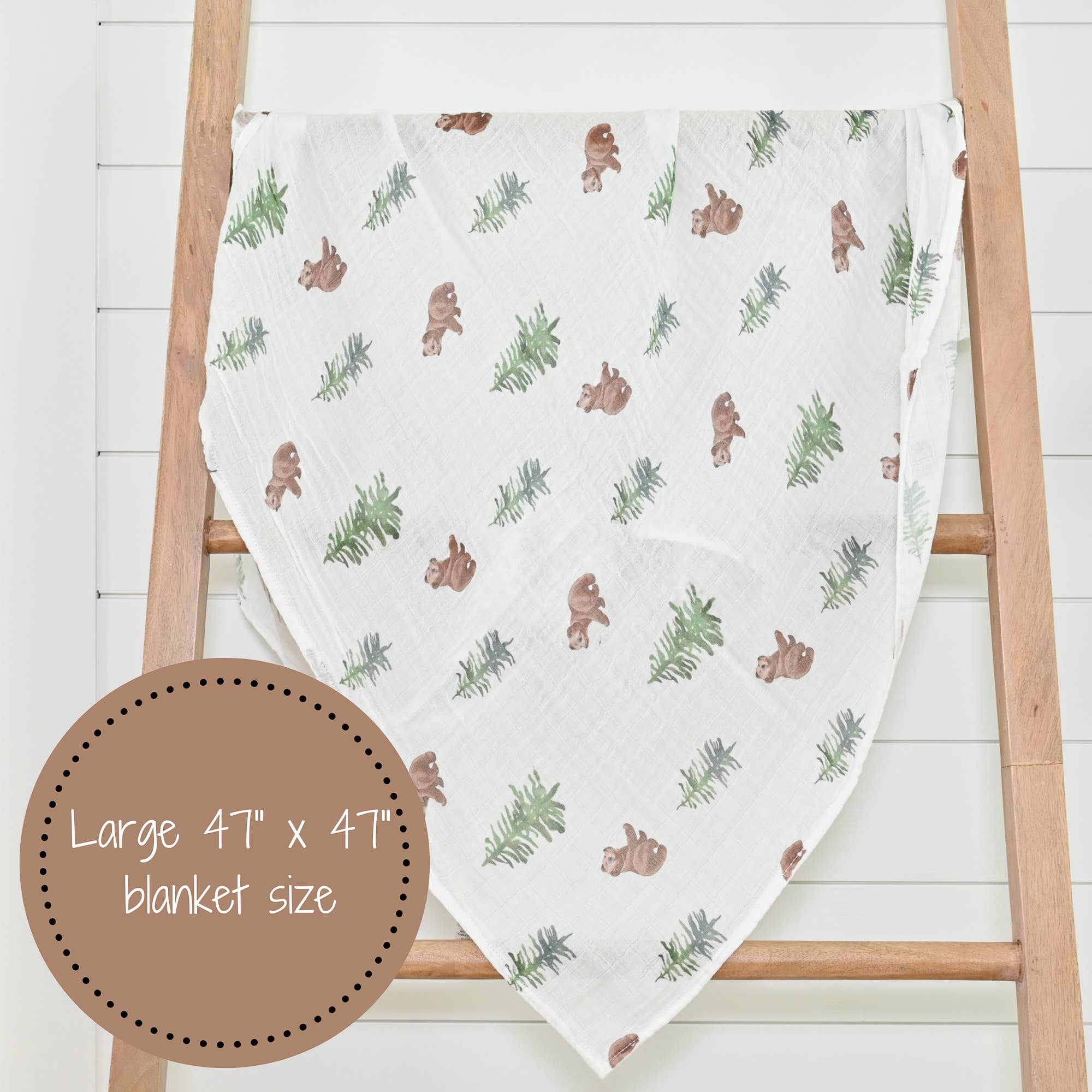 Muslin Swaddle Blanket (Baby Bear)