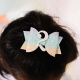 2nd Birthday Bow Hair Clip (Pastel Rainbow)