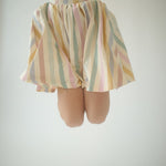 Short Sleeve Twirl Dress (Pastel Stripes)