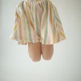 Short Sleeve Twirl Dress (Pastel Stripes)