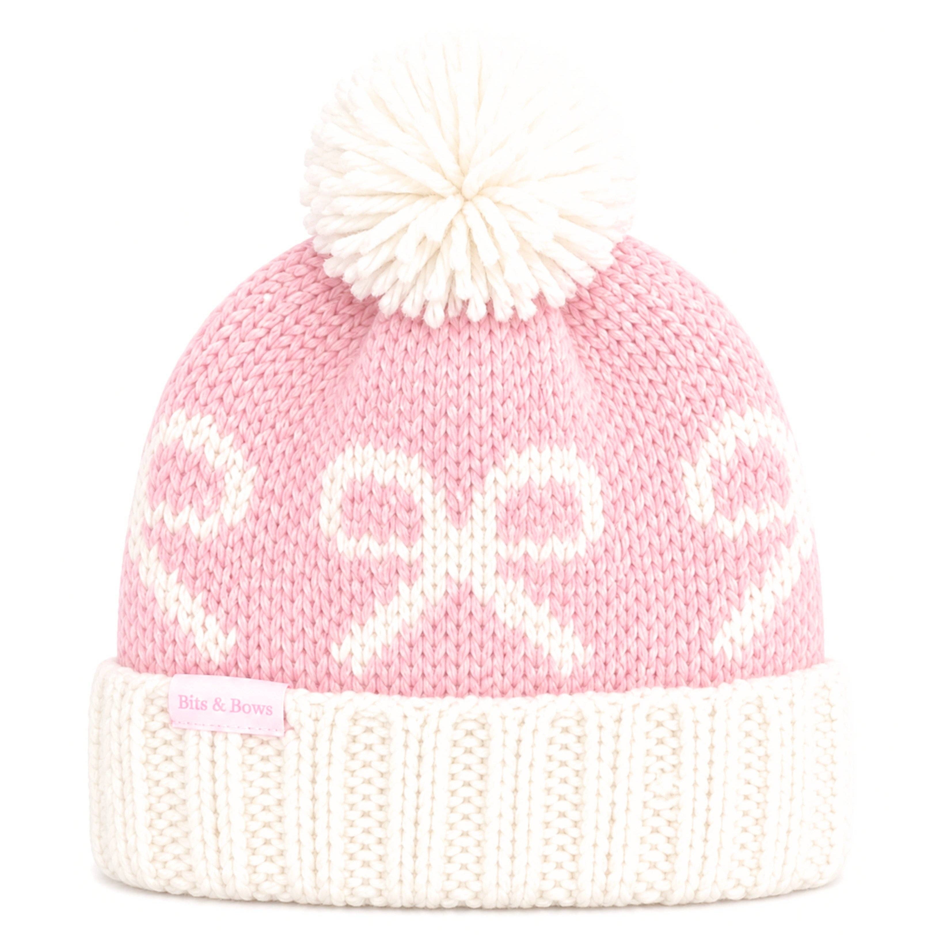 Bows Bobble Hat (Pink)