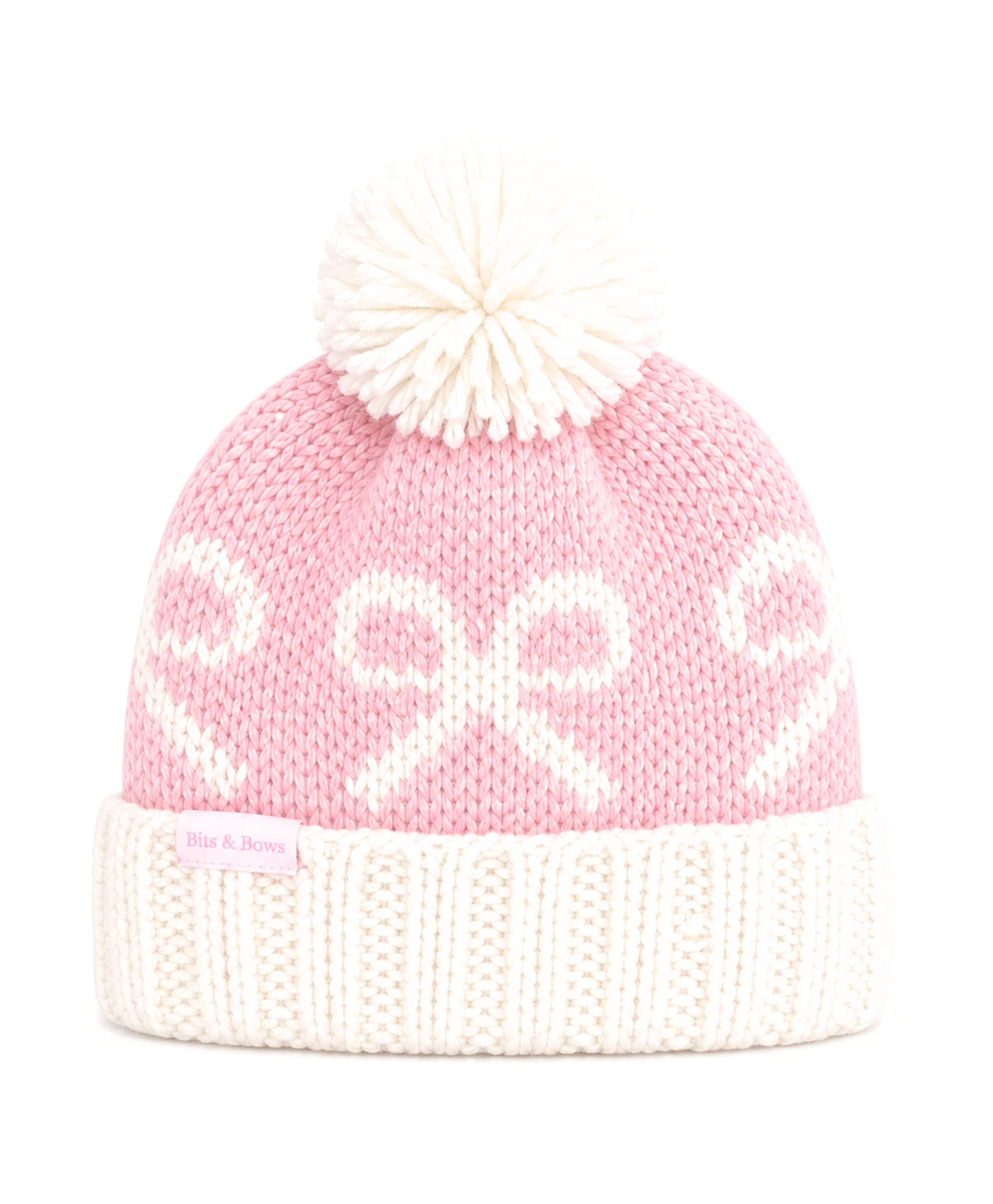 Bows Bobble Hat (Pink)
