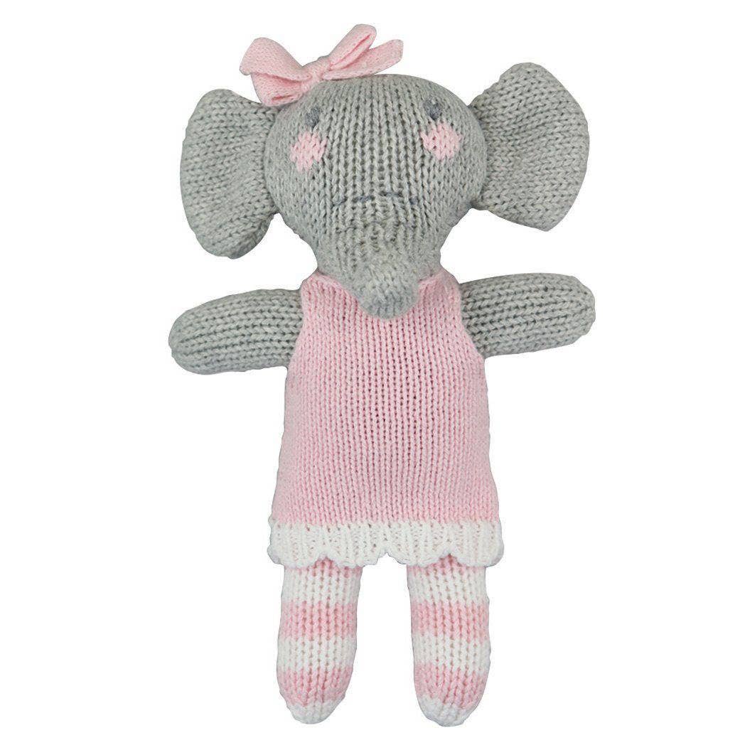 Hand-Knit Rattle (Edna the Elephant)