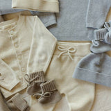 Knit Booties (Heathered Dusty Blue)