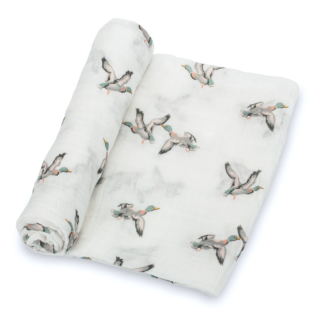 Muslin Swaddle Blanket (Quackin Up Mallard Duck)