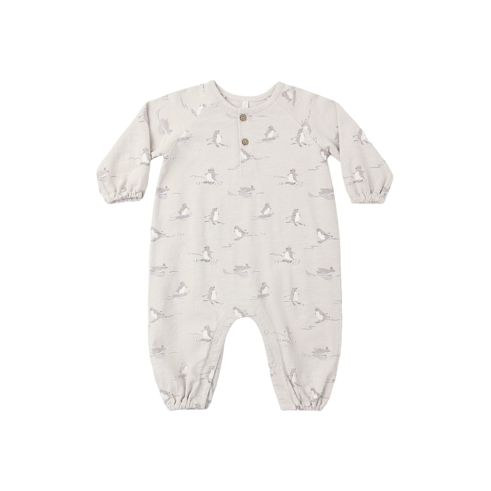 Henley Jumpsuit Skiing Penguins