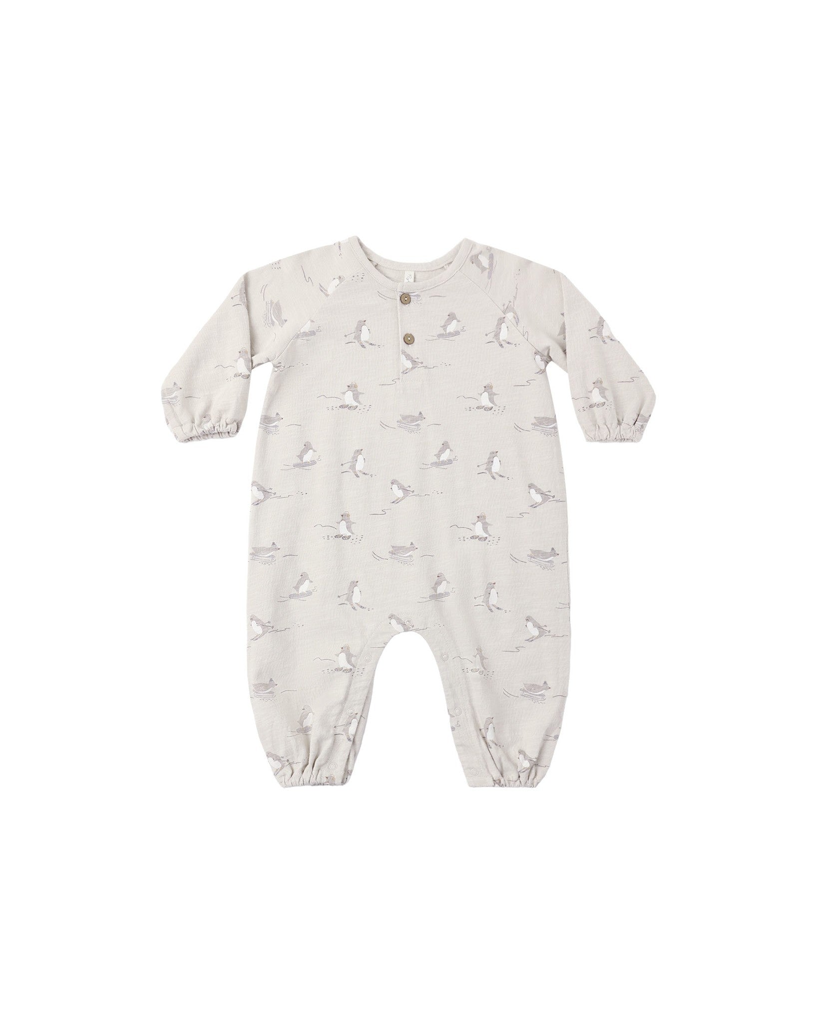 Henley Jumpsuit Skiing Penguins