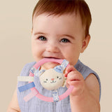 Teething Ring with Plush Character (Pink Kitty)