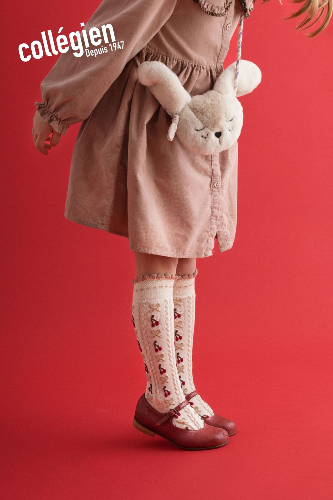 Cerise Knee High Socks (Bows and Cherries)