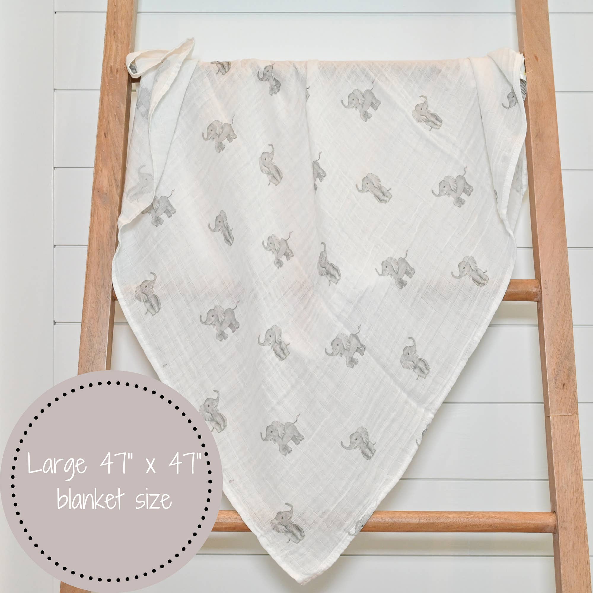 Muslin Swaddle Blanket (Elephant)