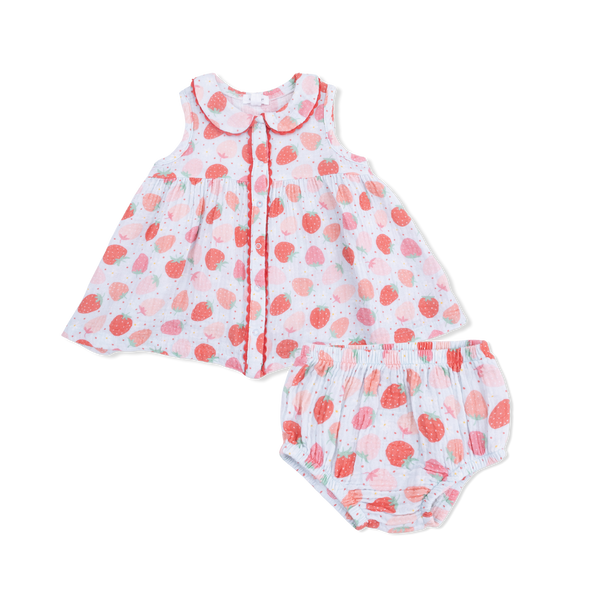 Jill Dress Sleeveless with Bloomer (Strawberry Bliss)