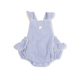 Ric Rac Ruffle Sunsuit (Micro Gingham Blue Blizzard)