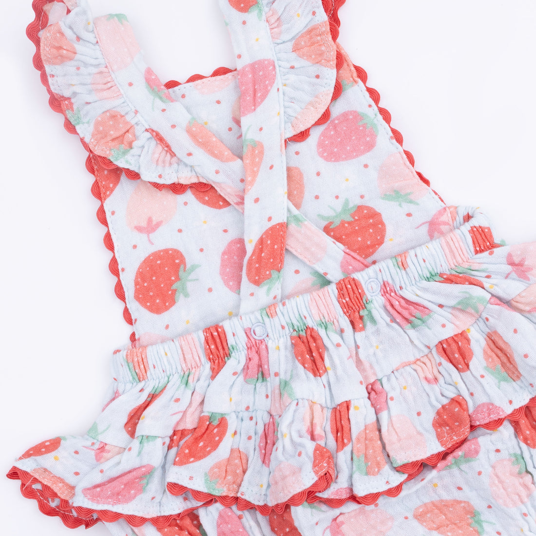 Ric Rac Ruffle Sunsuit (Strawberry Bliss)