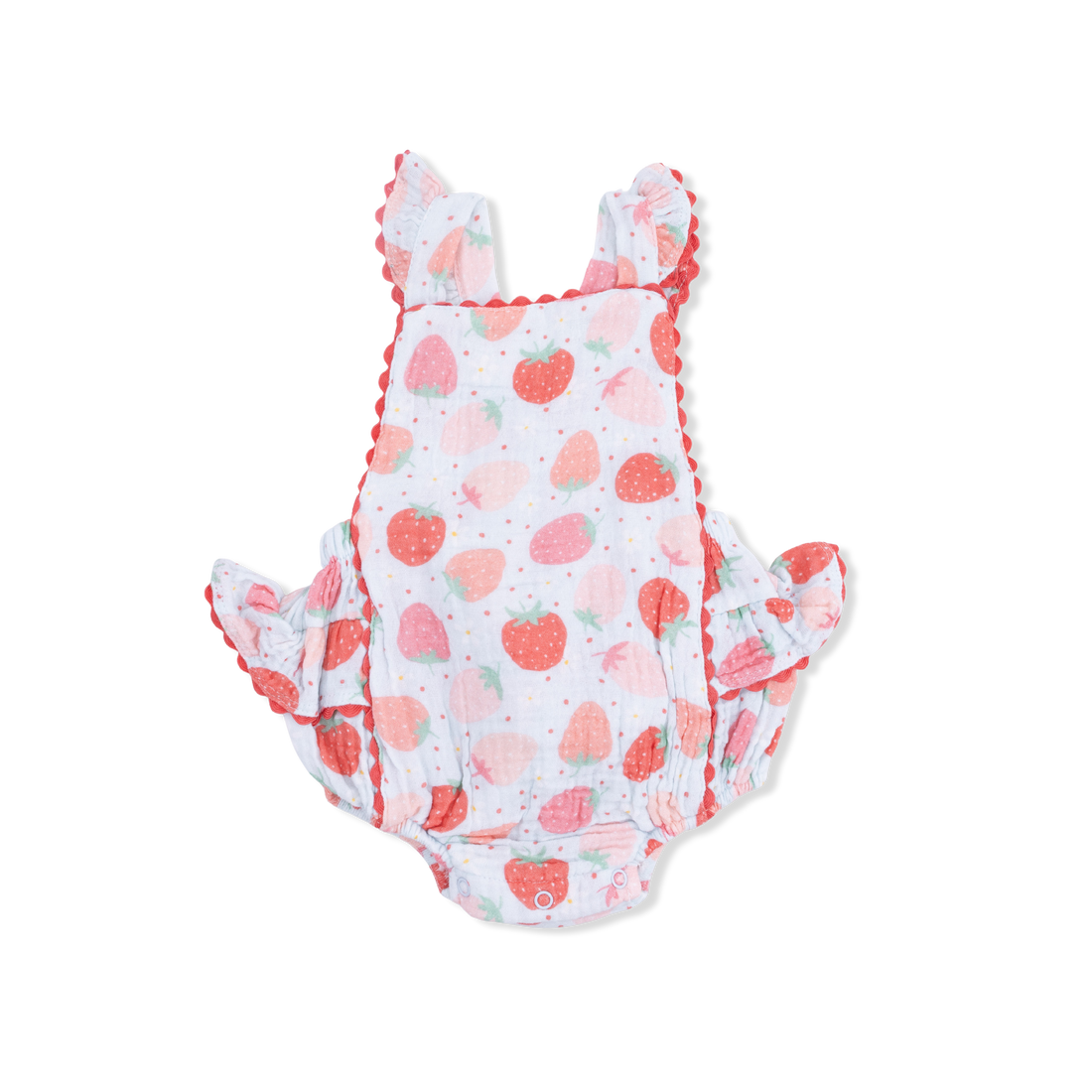 Ric Rac Ruffle Sunsuit (Strawberry Bliss)